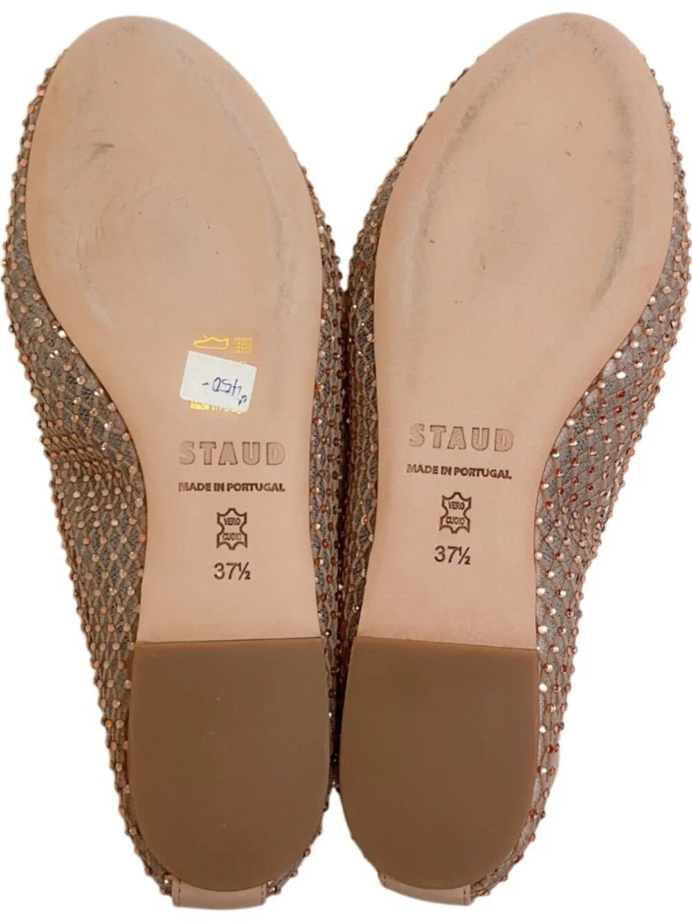 Staud Champagne Mesh Alba Ballet Flats with Crystals - Picture 8 of 9